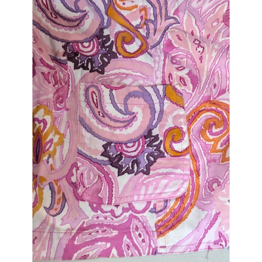 Coldwater Creek Pink Paisley Button Front Jacket Shirt XL Cotton Stretch - Picture 15 of 16